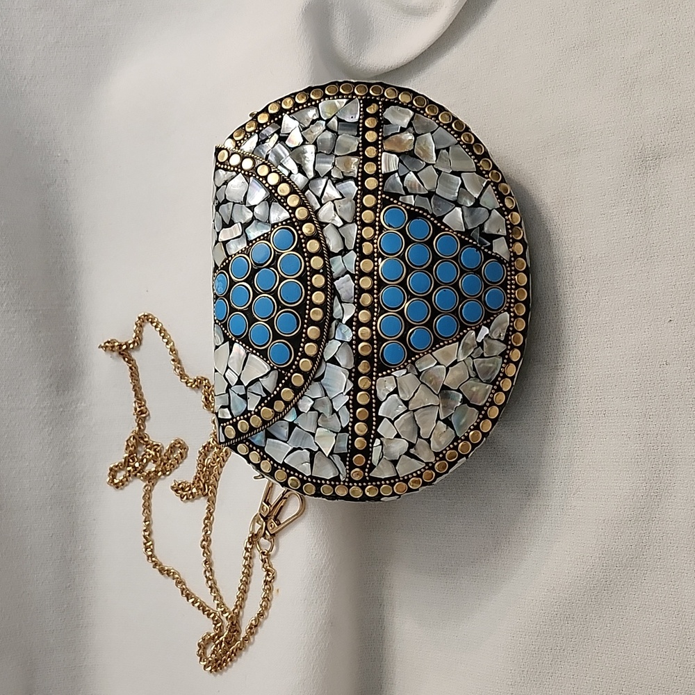 NIB Ramla Handmade Mosaic Clutch/Crossbody Bag